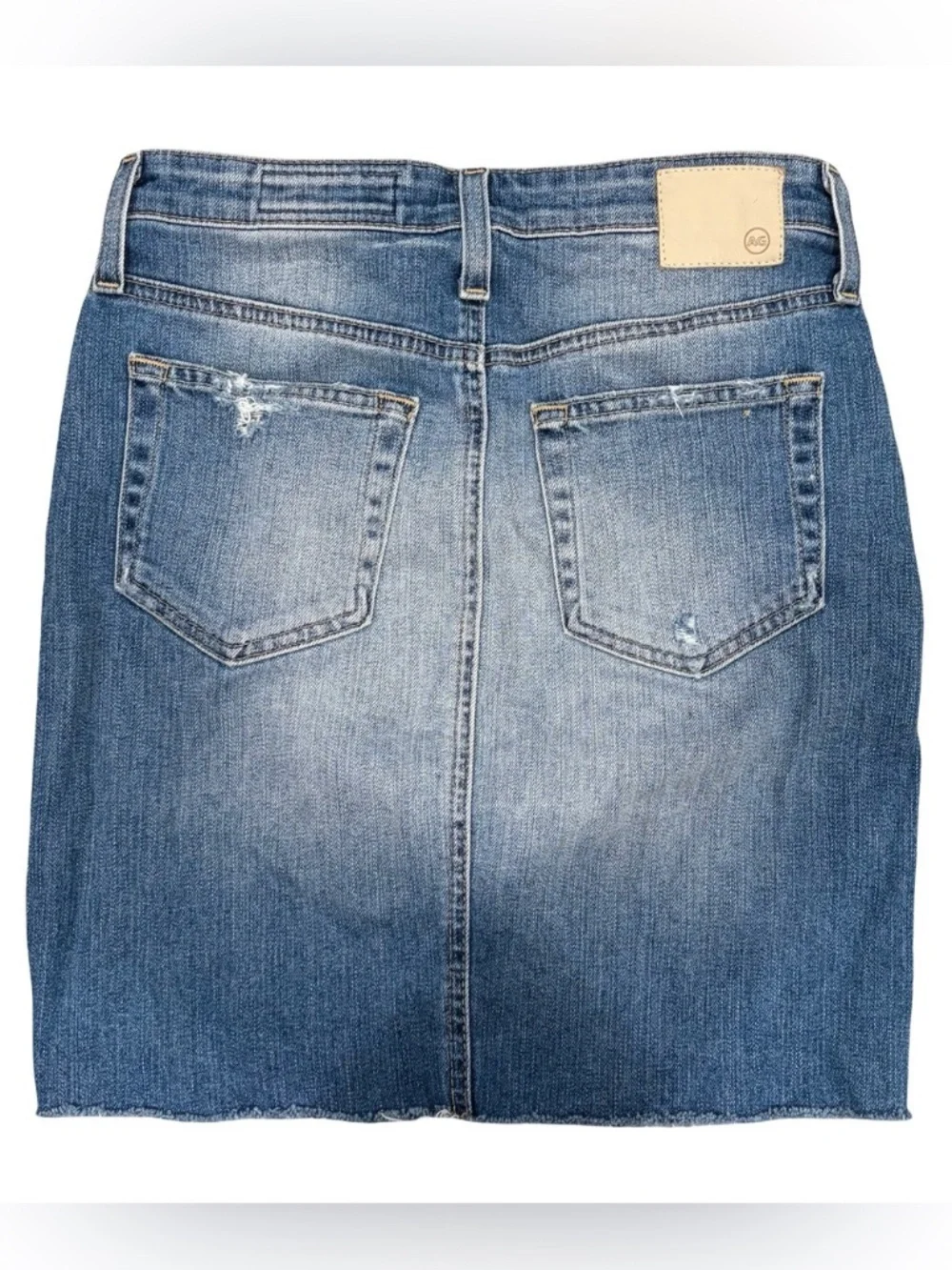 New AG Erin Distressed Pencil Skirt in Light Denim Size 27